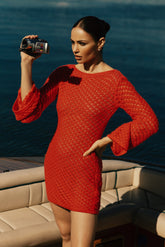 Galilea Knit Mini Dress - Pomegranate